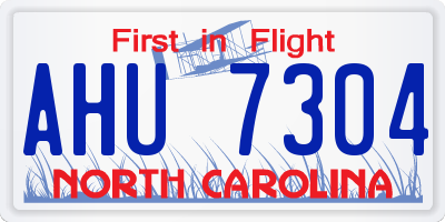 NC license plate AHU7304