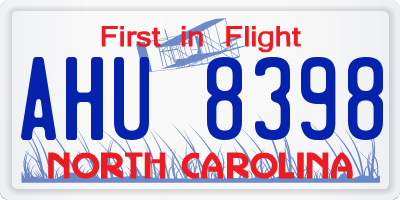 NC license plate AHU8398