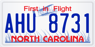 NC license plate AHU8731