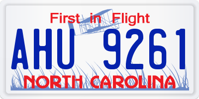 NC license plate AHU9261