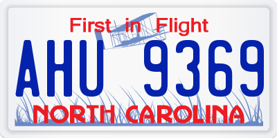 NC license plate AHU9369