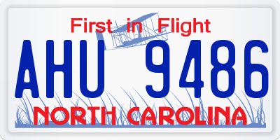 NC license plate AHU9486