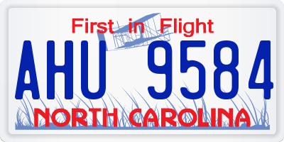 NC license plate AHU9584