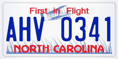 NC license plate AHV0341