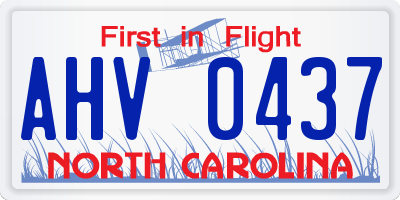 NC license plate AHV0437