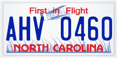 NC license plate AHV0460