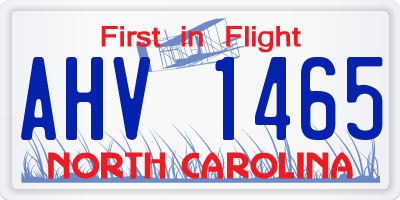 NC license plate AHV1465