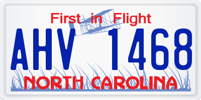 NC license plate AHV1468