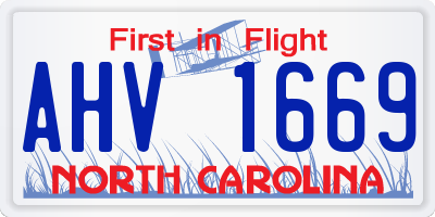 NC license plate AHV1669