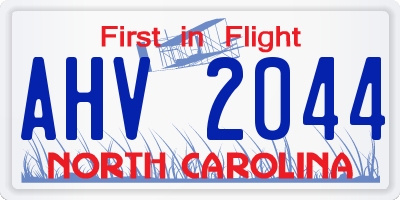 NC license plate AHV2044