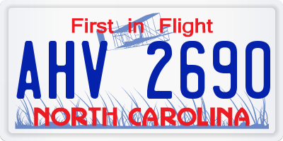 NC license plate AHV2690