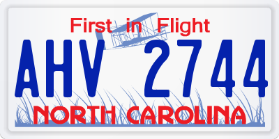 NC license plate AHV2744