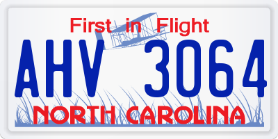 NC license plate AHV3064