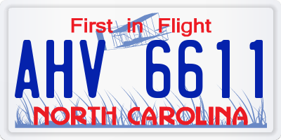 NC license plate AHV6611