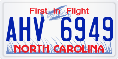NC license plate AHV6949