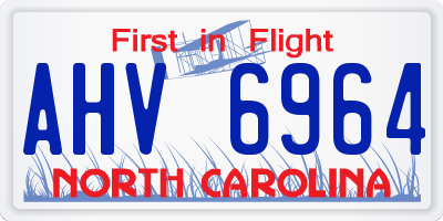 NC license plate AHV6964