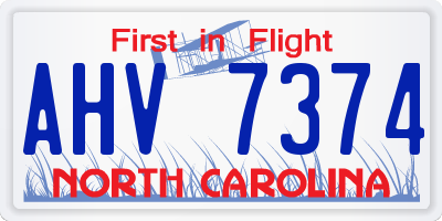 NC license plate AHV7374