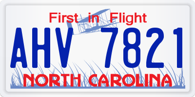 NC license plate AHV7821
