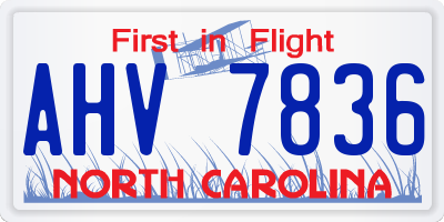 NC license plate AHV7836
