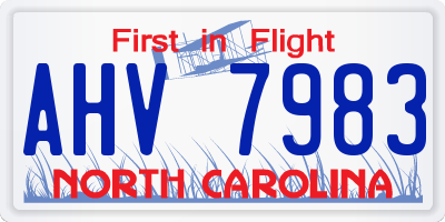 NC license plate AHV7983