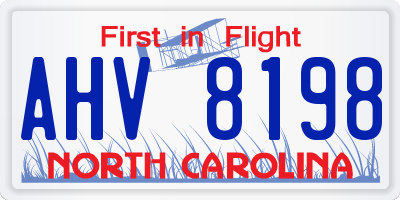 NC license plate AHV8198