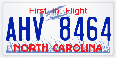 NC license plate AHV8464