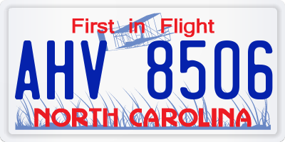 NC license plate AHV8506