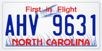 NC license plate AHV9631