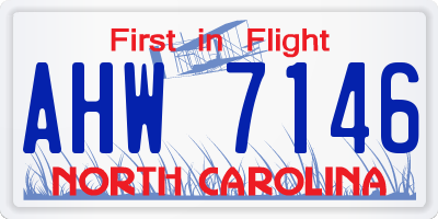 NC license plate AHW7146