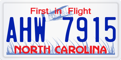 NC license plate AHW7915
