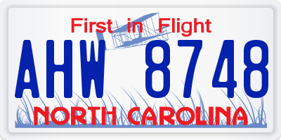 NC license plate AHW8748