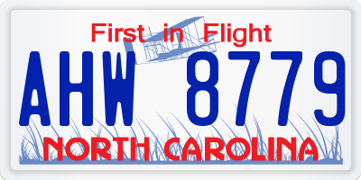 NC license plate AHW8779