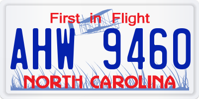 NC license plate AHW9460