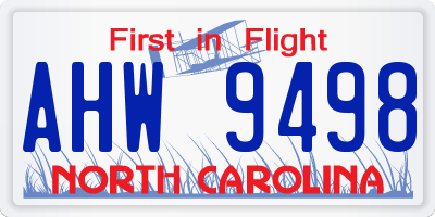 NC license plate AHW9498