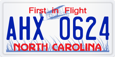 NC license plate AHX0624