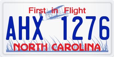 NC license plate AHX1276