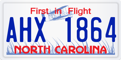 NC license plate AHX1864