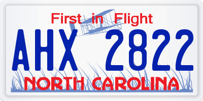 NC license plate AHX2822