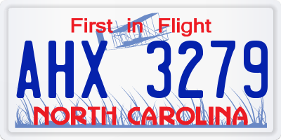 NC license plate AHX3279