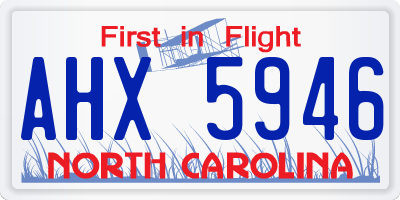 NC license plate AHX5946