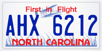 NC license plate AHX6212