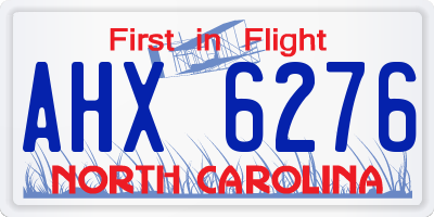NC license plate AHX6276