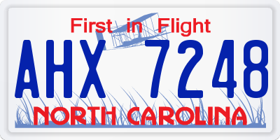 NC license plate AHX7248