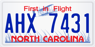 NC license plate AHX7431