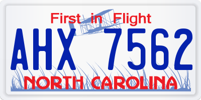 NC license plate AHX7562