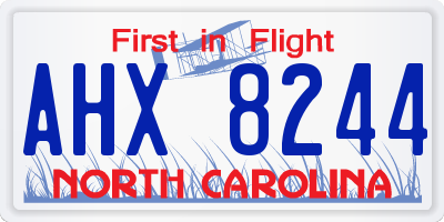 NC license plate AHX8244