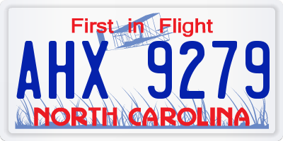 NC license plate AHX9279