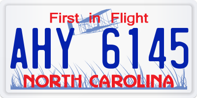 NC license plate AHY6145