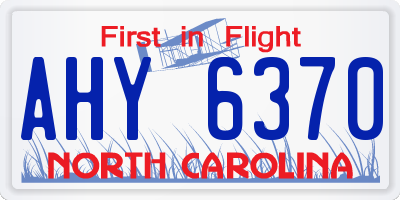 NC license plate AHY6370
