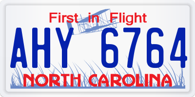 NC license plate AHY6764
